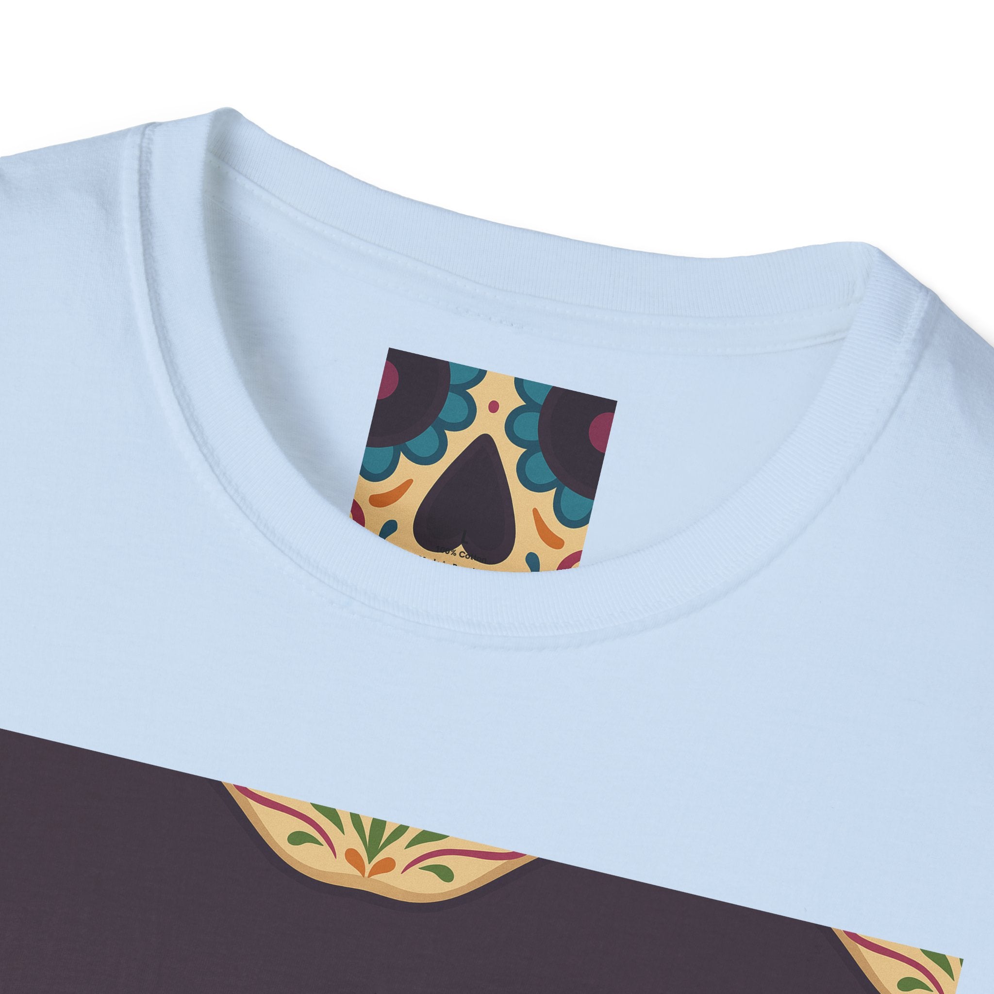 MOSAiC | Day of the Dead T-Shirt, Unisex Graphic Tee, Halloween Shirt, Sugar Skull Top, Boho Festival Wear, Vintage Style Apparel