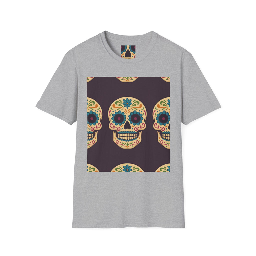 MOSAiC | Day of the Dead T-Shirt, Unisex Graphic Tee, Halloween Shirt, Sugar Skull Top, Boho Festival Wear, Vintage Style Apparel