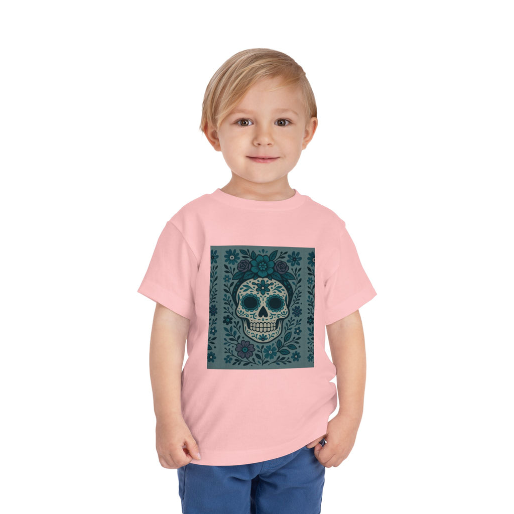 MOSiQ | Day of the Dead  Sugar Skull Toddler Tee, Kids' Halloween Shirt, Día de los Muertos Gift, Cute Toddler Outfit, Toddler Graphic T-Shirt