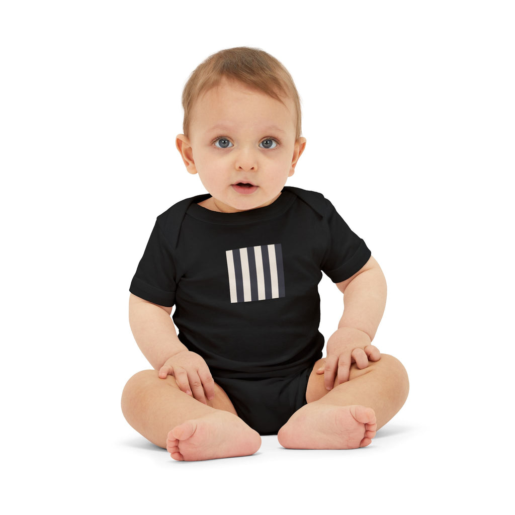 MOSiQ | Day of the Dead Infant One Piece with Stripes, Cute Baby Bodysuit, Newborn Gift, Stylish Infant Outfit, Unisex Baby Clothes, Baby Shower Gift