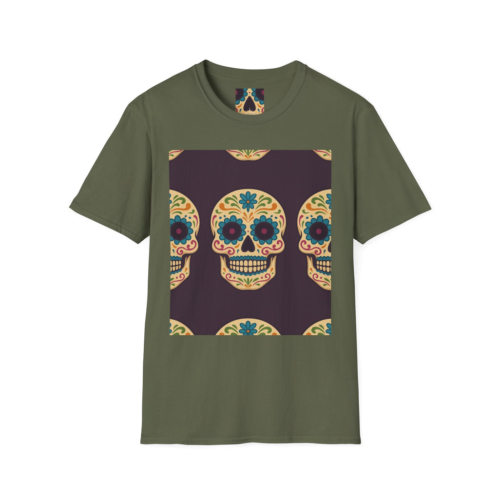 MOSAiC | Day of the Dead T-Shirt, Unisex Graphic Tee, Halloween Shirt, Sugar Skull Top, Boho Festival Wear, Vintage Style Apparel