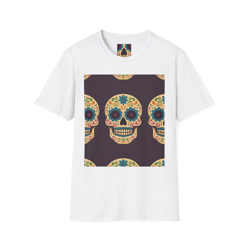 MOSAiC | Day of the Dead T-Shirt, Unisex Graphic Tee, Halloween Shirt, Sugar Skull Top, Boho Festival Wear, Vintage Style Apparel