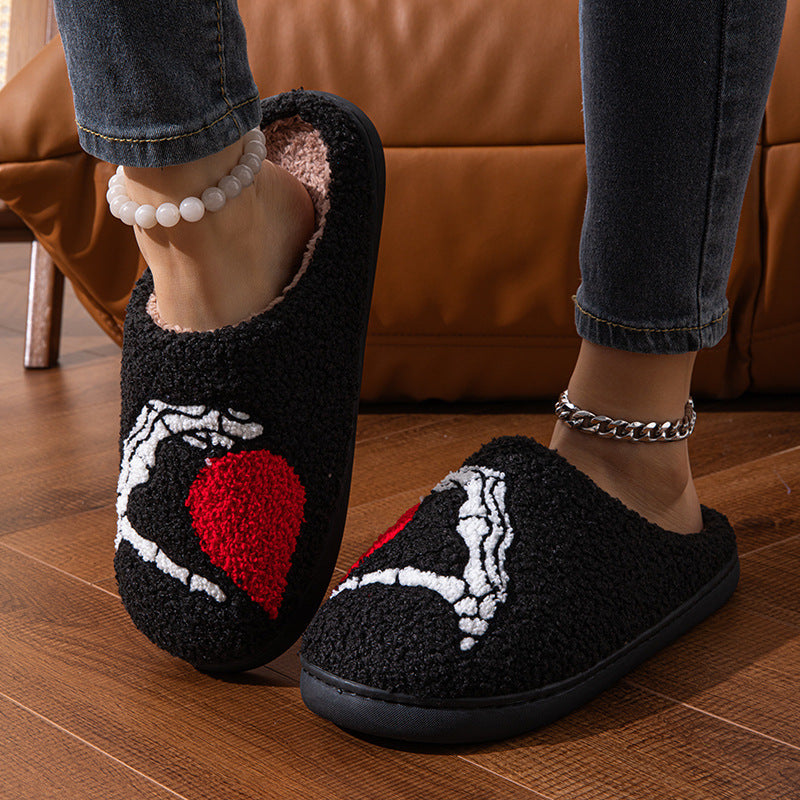 MOSiC | Day of the Dead  Love Black Hand Home Thickened Cotton Slippers