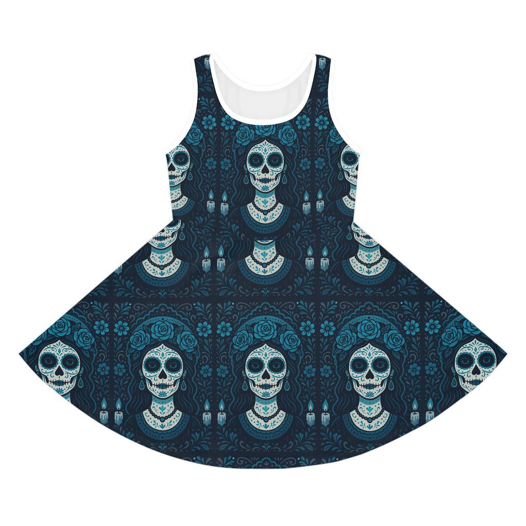 MOSiQ | Day of the Dead Pattern Girls' Havana, Day of the Dead Dress, Bohemian, Festival Outfit, Halloween Costume, Unique Gift