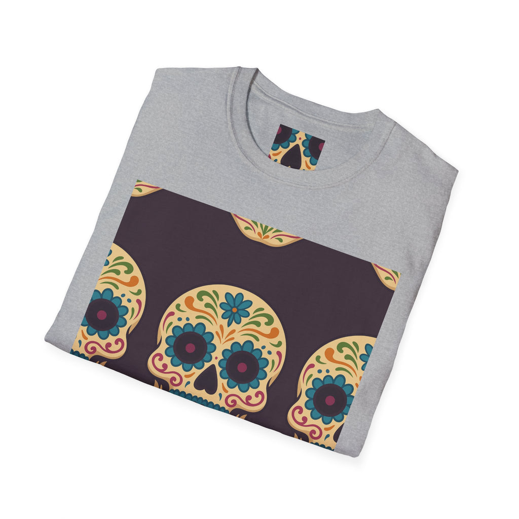 MOSAiC | Day of the Dead T-Shirt, Unisex Graphic Tee, Halloween Shirt, Sugar Skull Top, Boho Festival Wear, Vintage Style Apparel