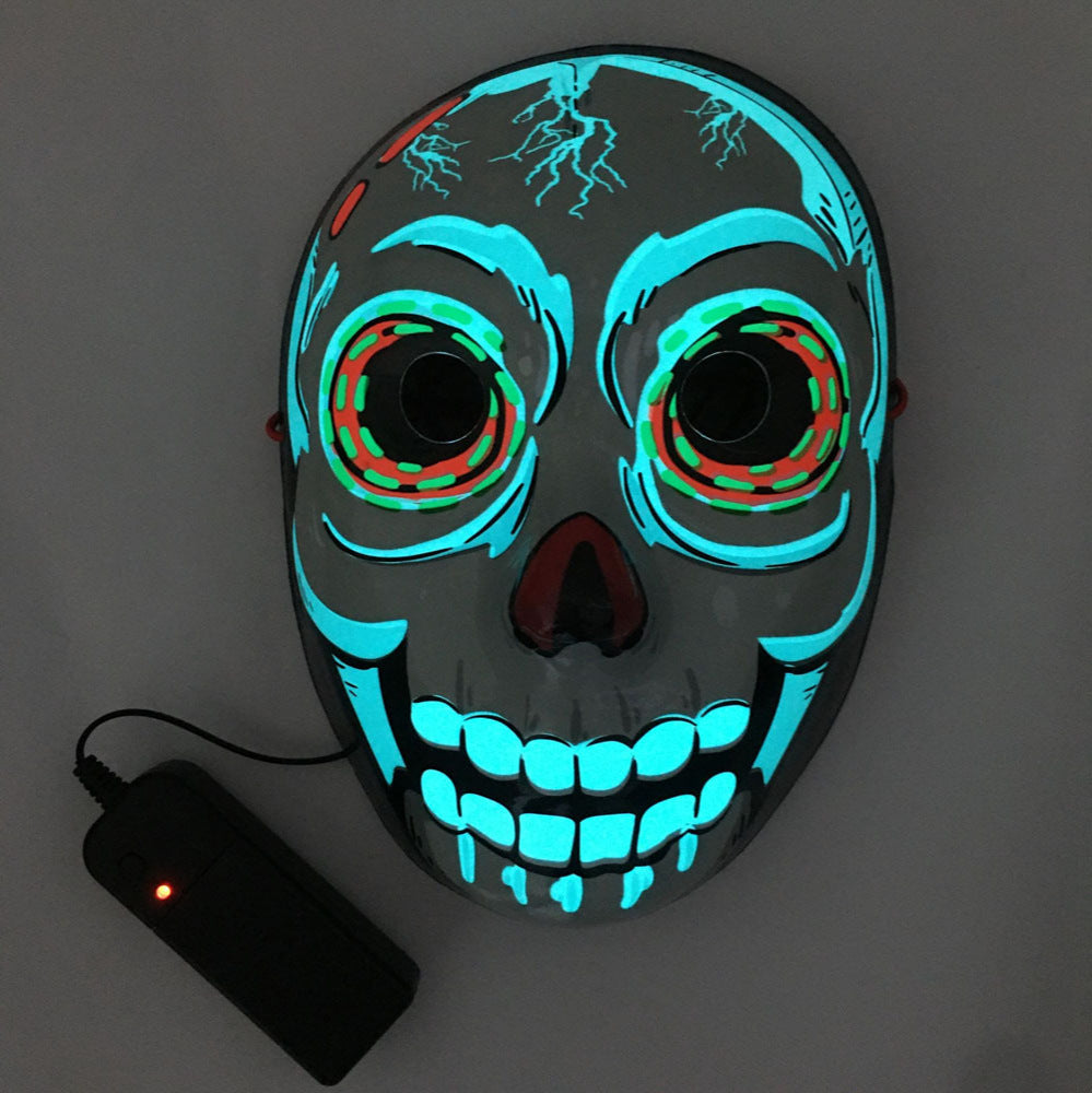 Halloween Cane Cosplay Props LED Mask Luminous Glowing Halloween Party Mask Neon EL Mask Halloween Cosplay Mask