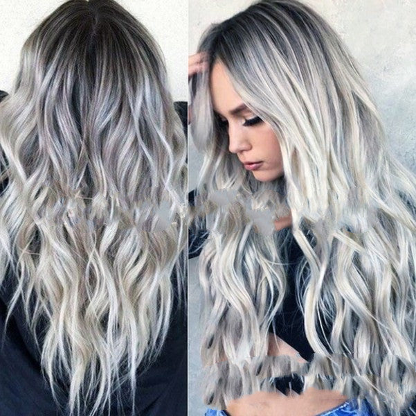 MOSiQ | Day of the Dead Wig Mid-Point Girls Fashion Mixed Color Micro-Volume Mid-Length Hair Realistic
