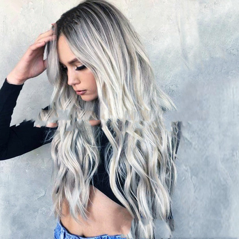 MOSiQ | Day of the Dead Wig Mid-Point Girls Fashion Mixed Color Micro-Volume Mid-Length Hair Realistic
