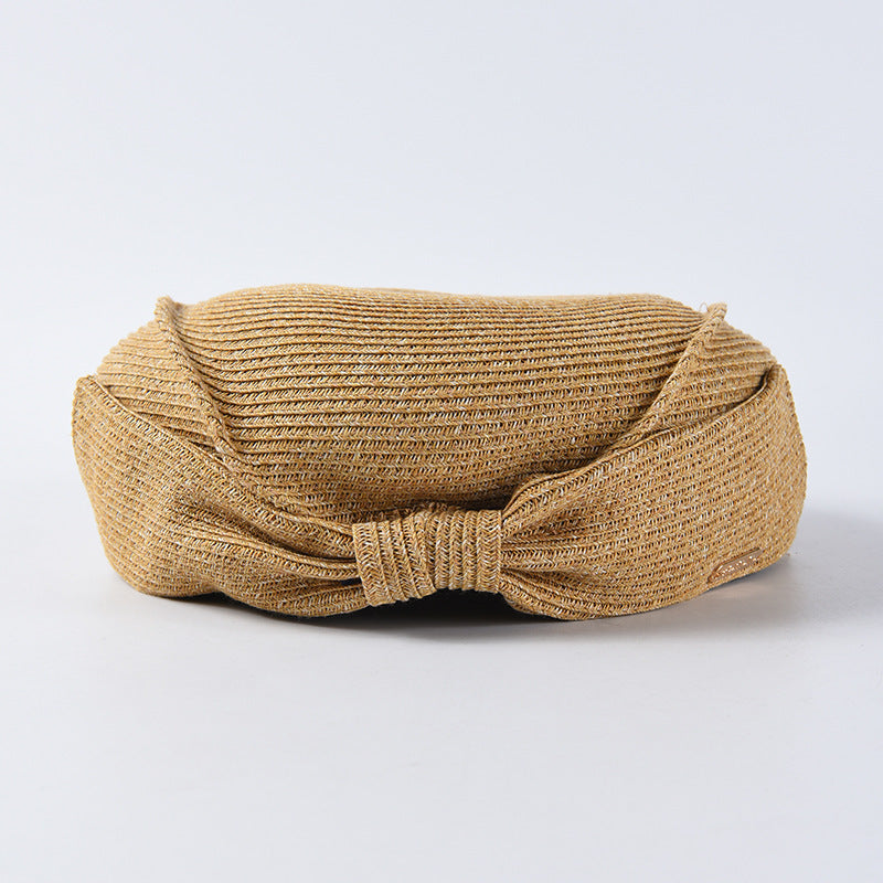 MOSiC | Day of the Dead  Straw Beret Summer Elegant Bow Straw Hat