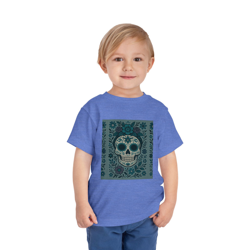 MOSiQ | Day of the Dead  Sugar Skull Toddler Tee, Kids' Halloween Shirt, Día de los Muertos Gift, Cute Toddler Outfit, Toddler Graphic T-Shirt