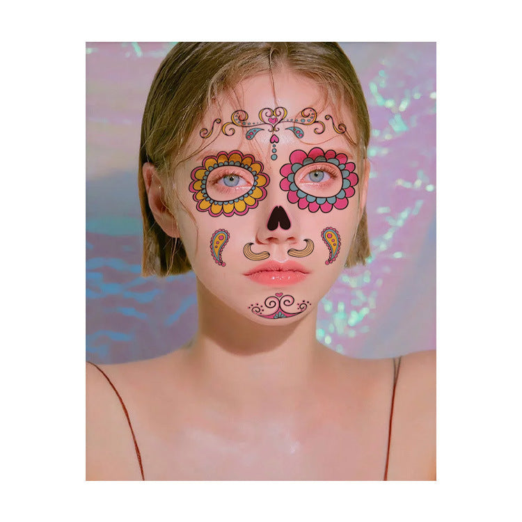 MOSiQ Day Of The Dead Face Pasters Tattoo Waterproof Funny