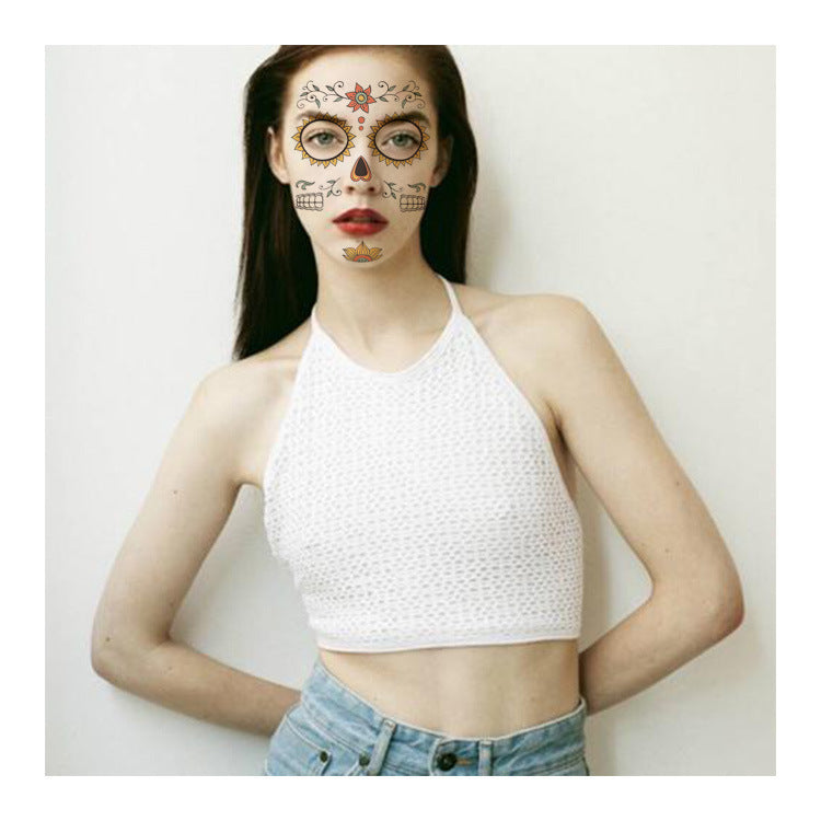 MOSiQ Day Of The Dead Face Pasters Tattoo Waterproof Funny