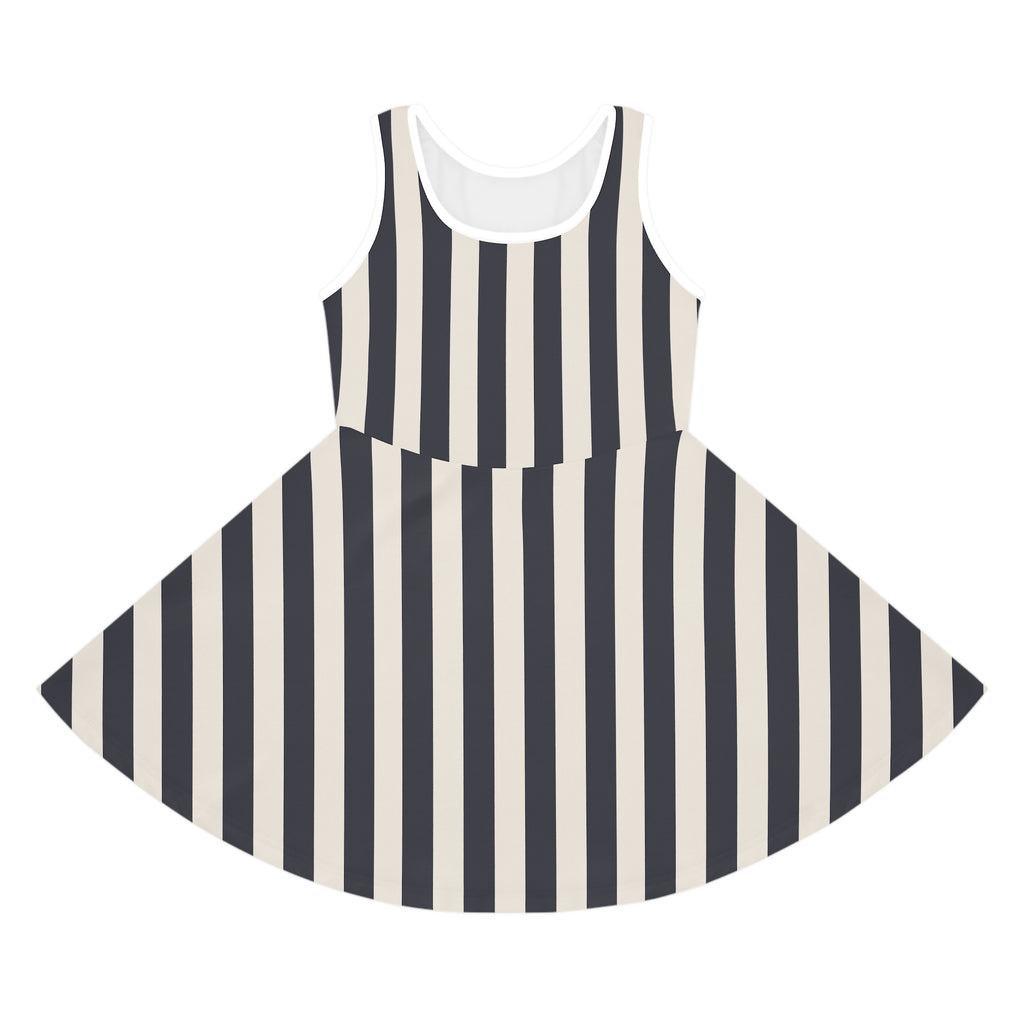 MOSiQ | Day of the Dead Bone Girls' Sundress, Playful Everyday Outfit, Casual Dress for Girls, Perfect for Birthday Parties