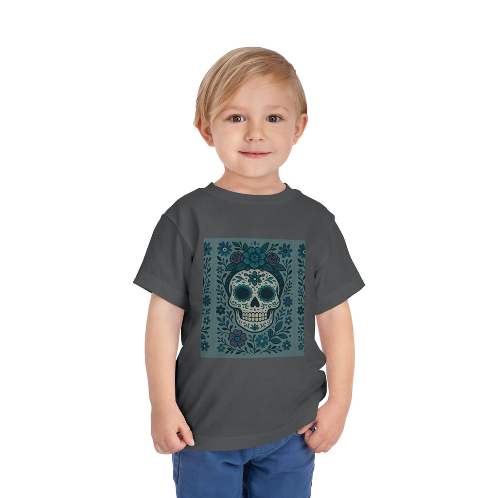 MOSiQ | Day of the Dead  Sugar Skull Toddler Tee, Kids' Halloween Shirt, Día de los Muertos Gift, Cute Toddler Outfit, Toddler Graphic T-Shirt