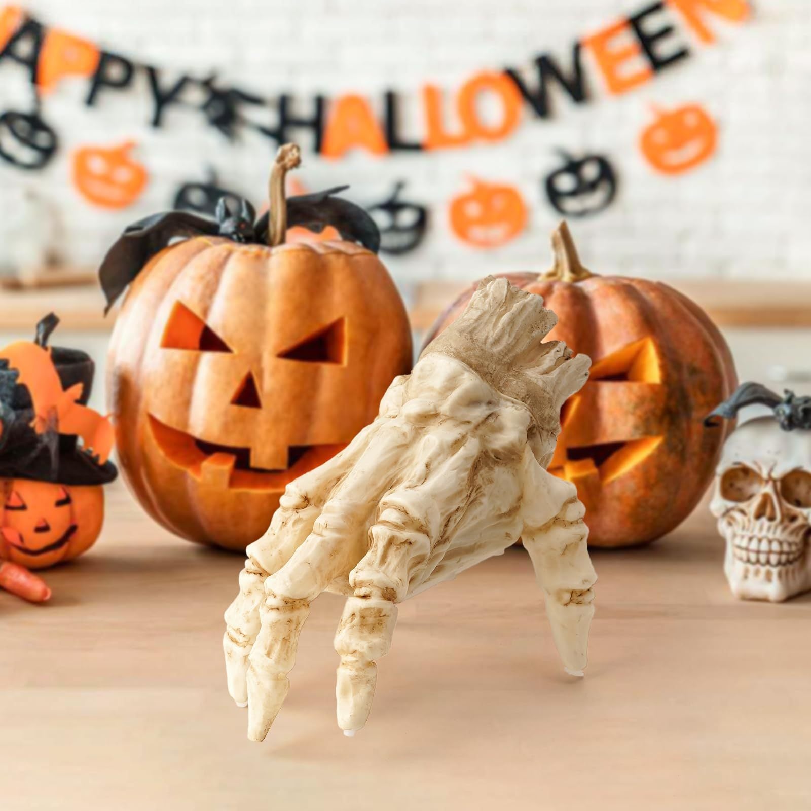 MOSiQ Day of the Dead Halloween Electric Luminous Crawling Hand Animated Decoration Induction Luminous Decoration Zombie Hand With Spooky Sound