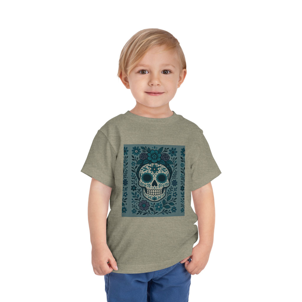 MOSiQ | Day of the Dead  Sugar Skull Toddler Tee, Kids' Halloween Shirt, Día de los Muertos Gift, Cute Toddler Outfit, Toddler Graphic T-Shirt