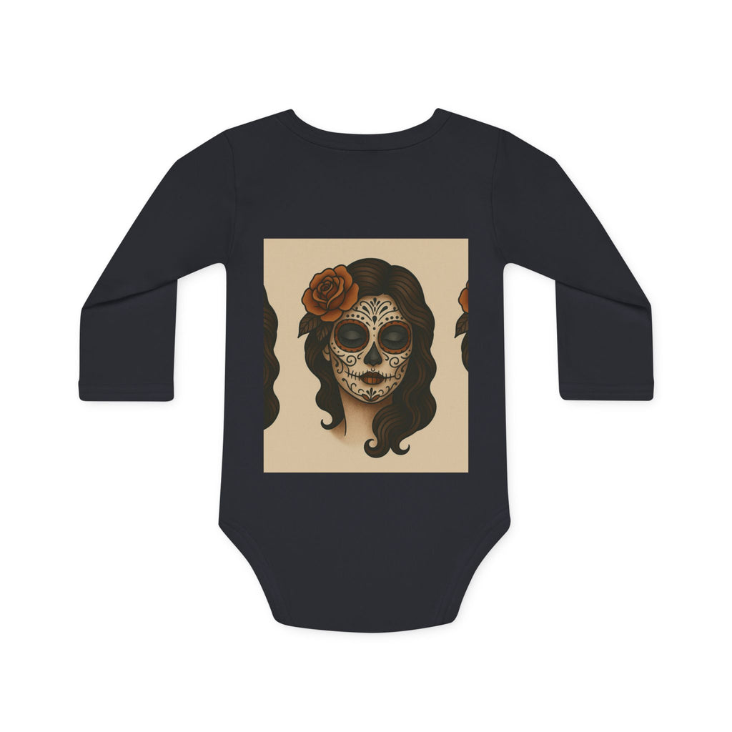 MOSiQ | Day of the Dead Havana Baby Bodysuit, Cute Infant Skull Outfit, Organic Cotton Babywear, Halloween Baby Gift, Unisex Newborn Clothing