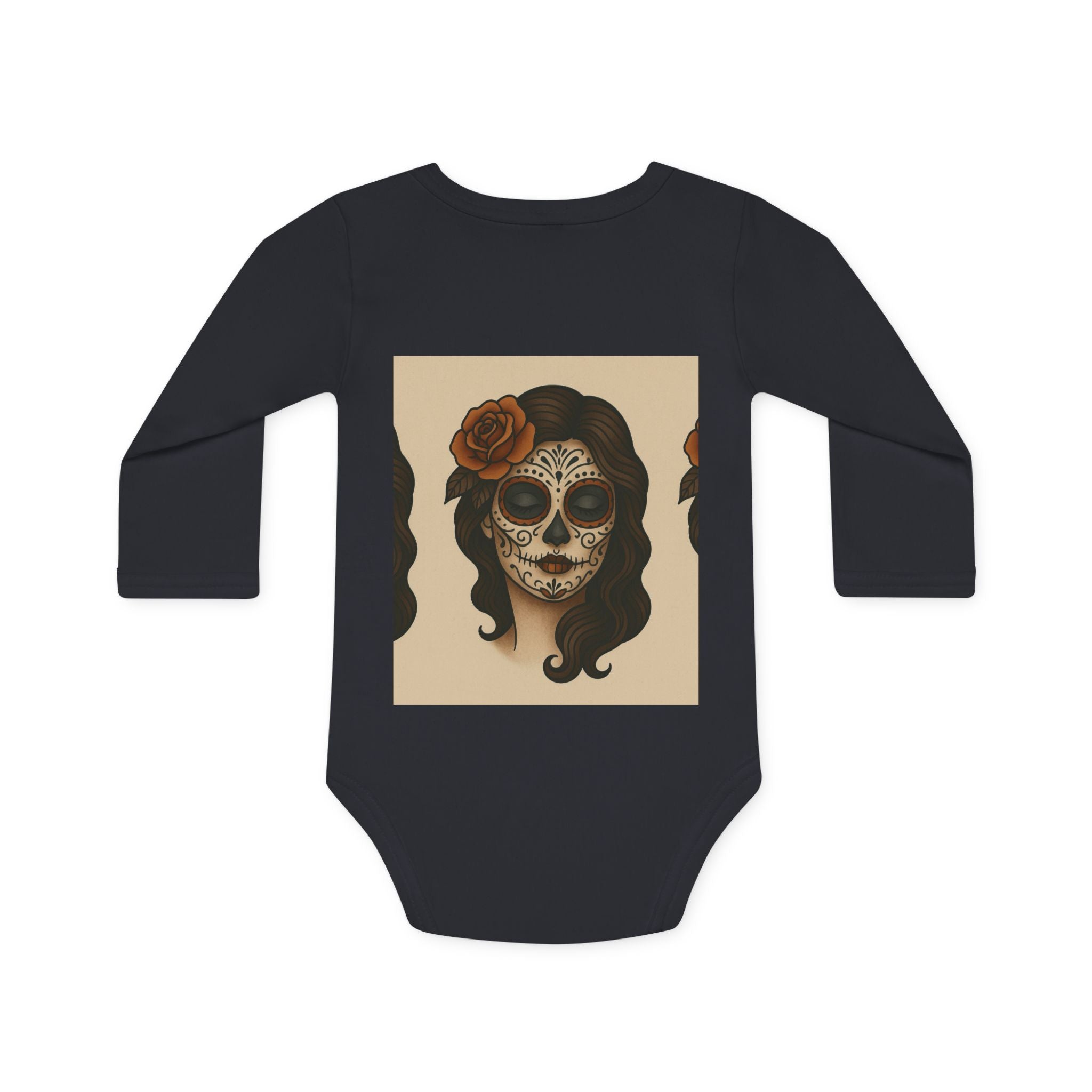 MOSiQ | Day of the Dead Havana Baby Bodysuit, Cute Infant Skull Outfit, Organic Cotton Babywear, Halloween Baby Gift, Unisex Newborn Clothing