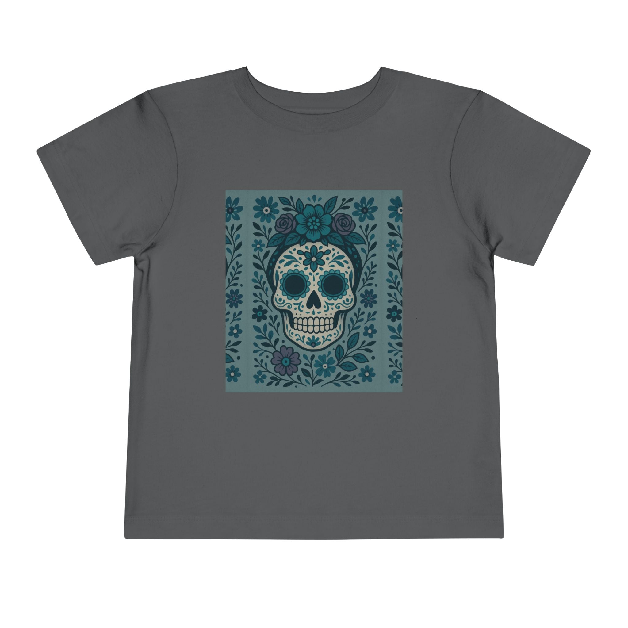 MOSiQ | Day of the Dead  Sugar Skull Toddler Tee, Kids' Halloween Shirt, Día de los Muertos Gift, Cute Toddler Outfit, Toddler Graphic T-Shirt
