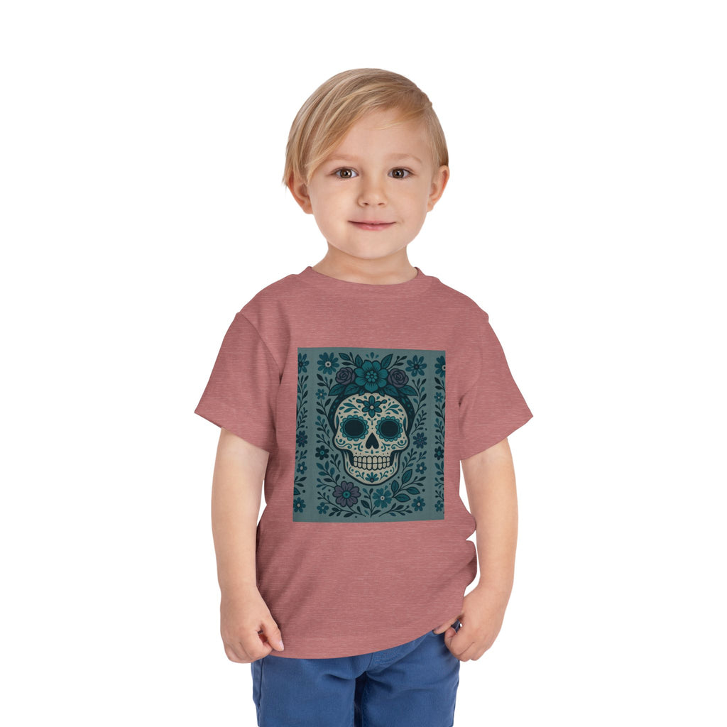 MOSiQ | Day of the Dead  Sugar Skull Toddler Tee, Kids' Halloween Shirt, Día de los Muertos Gift, Cute Toddler Outfit, Toddler Graphic T-Shirt