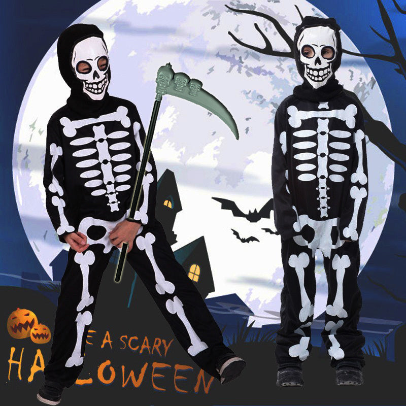 MOSiQ | Day of the Dead Halloween Carnival Party Children Boy Skull Makeup Ball Performance Costume