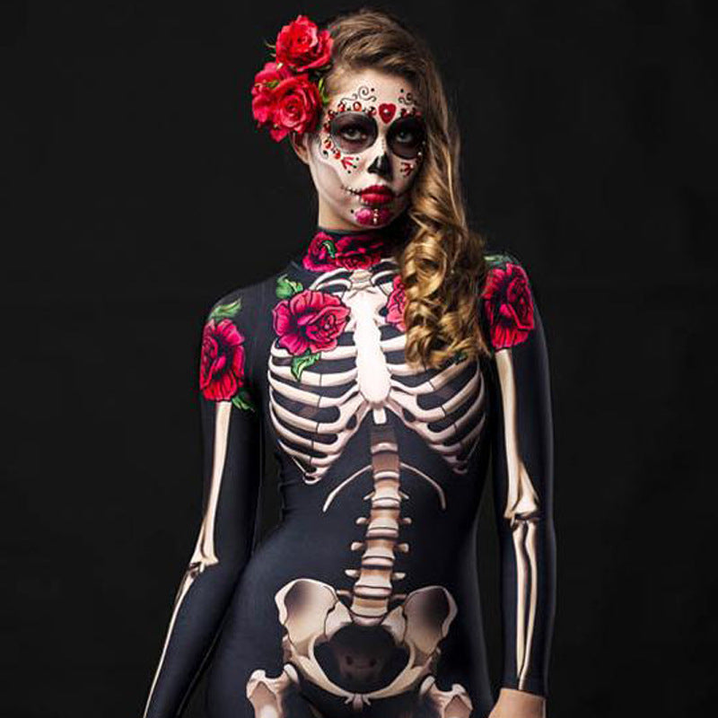 MOSiQ | Day of the Dead Rosa Skeleton Tights Woman Costume