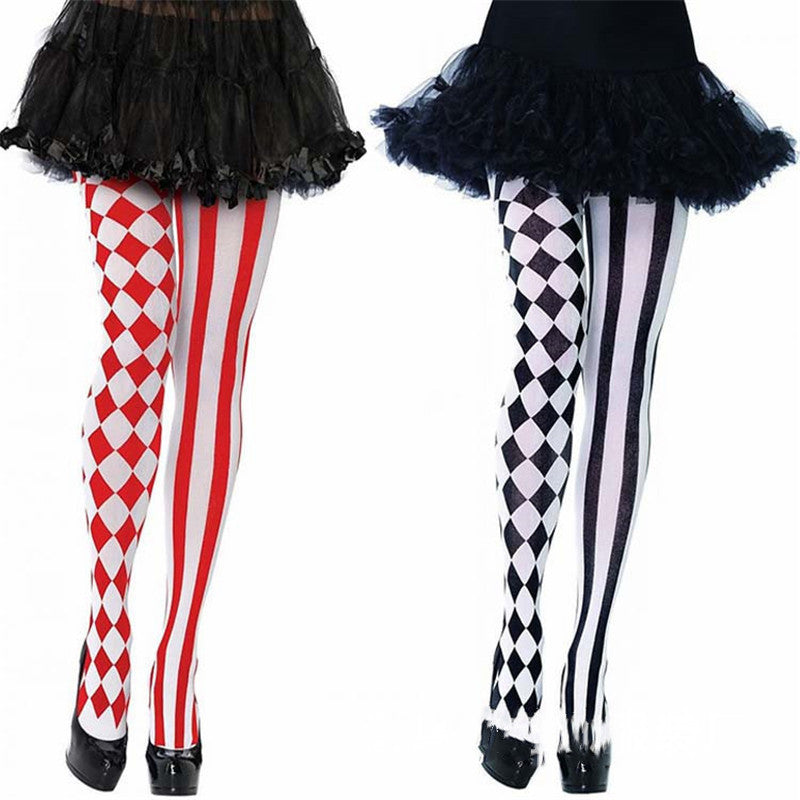 MOSiQ | Day of the Dead Masquerade party striped stockings