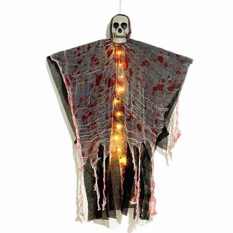 MOSiQ Day of the Dead Halloween Decoration Blood-dyed Luminous Skull Hanging Ghost Outdoor Ornaments