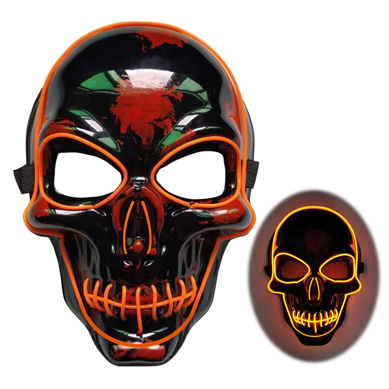 Halloween Cane Cosplay Props Halloween Skeleton Mask LED Glow Scary Mask