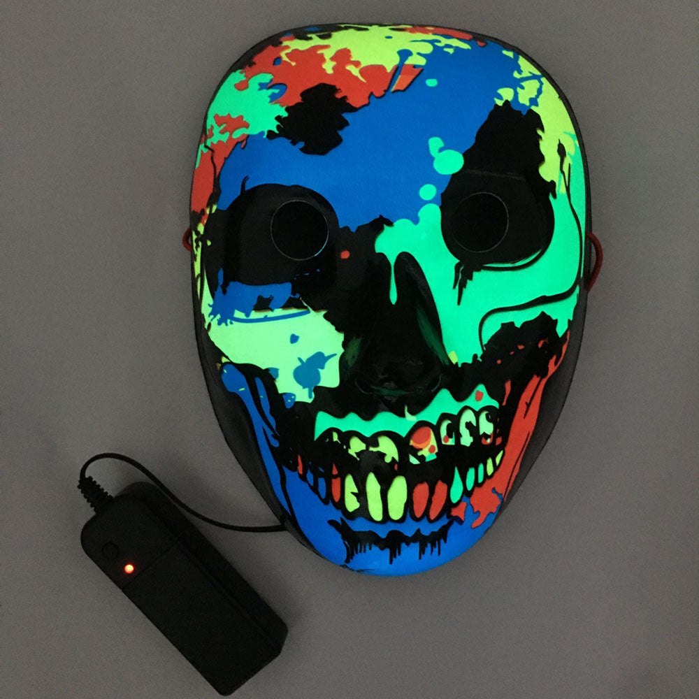 Halloween Cane Cosplay Props LED Mask Luminous Glowing Halloween Party Mask Neon EL Mask Halloween Cosplay Mask