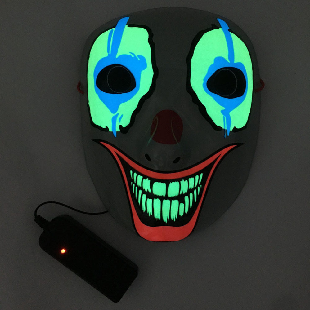 Halloween Cane Cosplay Props LED Mask Luminous Glowing Halloween Party Mask Neon EL Mask Halloween Cosplay Mask