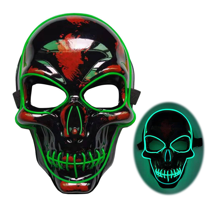 Halloween Cane Cosplay Props Halloween Skeleton Mask LED Glow Scary Mask