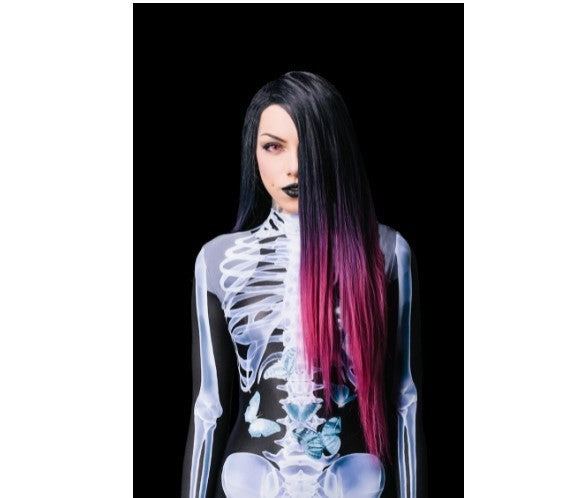 MOSiQ Day of the DeadHalloween Long Sleeve Tights See-through Skeleton 3D Printed One-piece