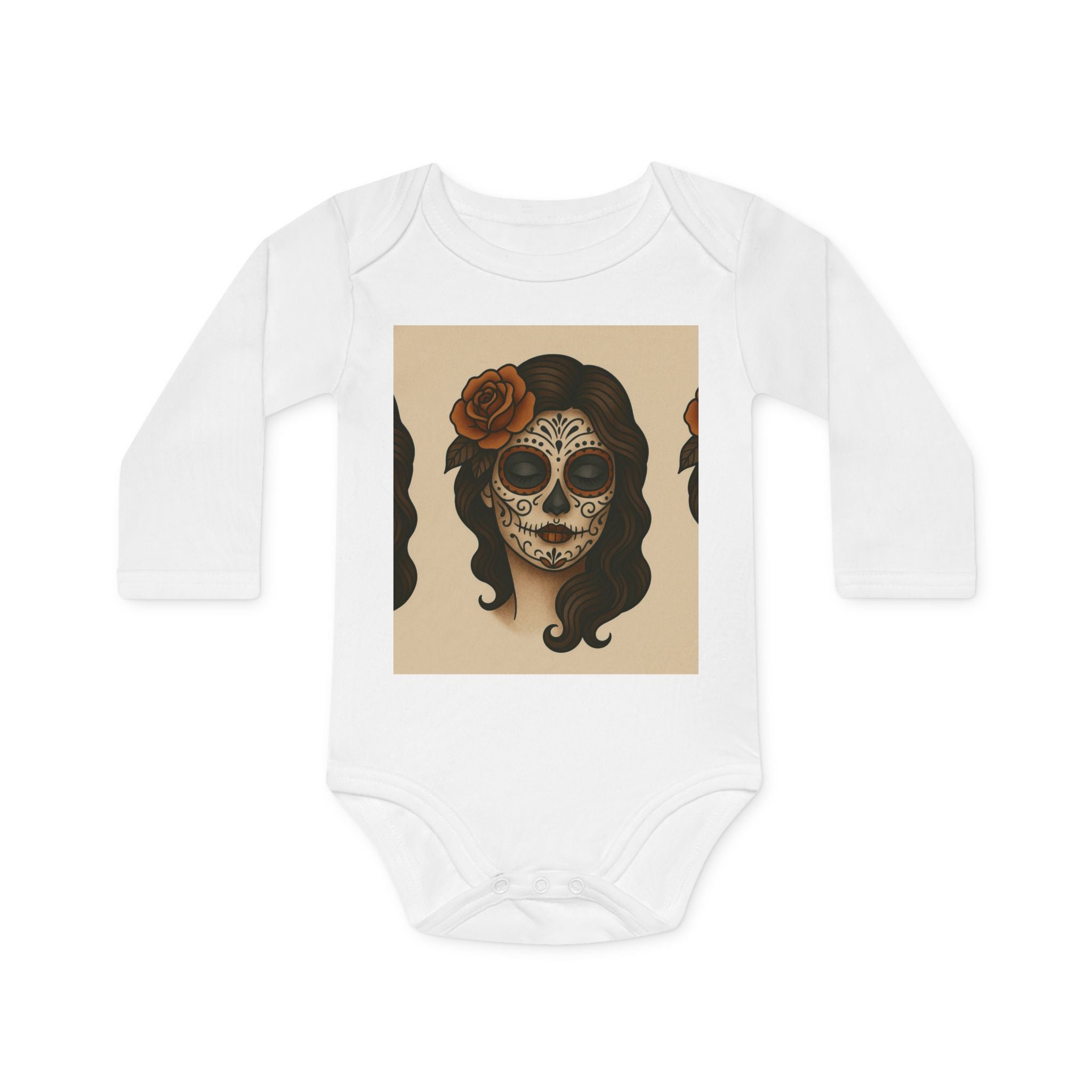 MOSiQ | Day of the Dead Havana Baby Bodysuit, Cute Infant Skull Outfit, Organic Cotton Babywear, Halloween Baby Gift, Unisex Newborn Clothing