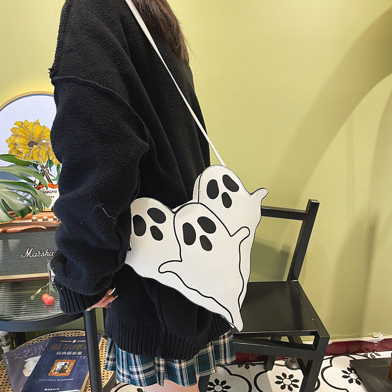 MOSiQ Day of the Dead Halloween Bags Funny 3D Cartoon Ghost Cartoon Shoulder Bags Women Cute Cell Phone Purses Crossbody Bag