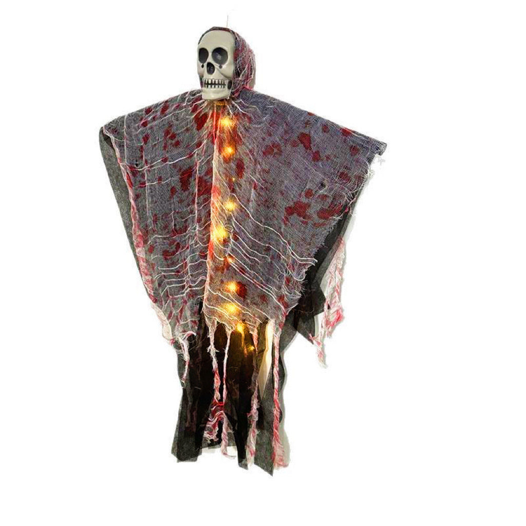MOSiQ Day of the Dead Halloween Decoration Blood-dyed Luminous Skull Hanging Ghost Outdoor Ornaments
