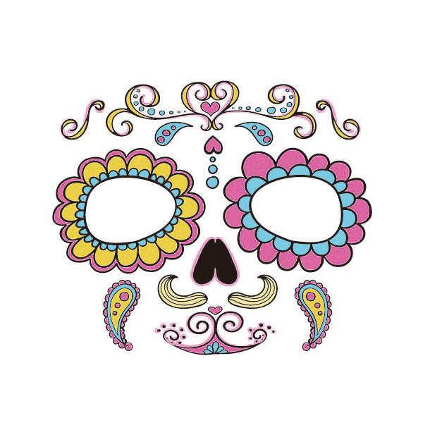 MOSiQ Day Of The Dead Face Pasters Tattoo Waterproof Funny