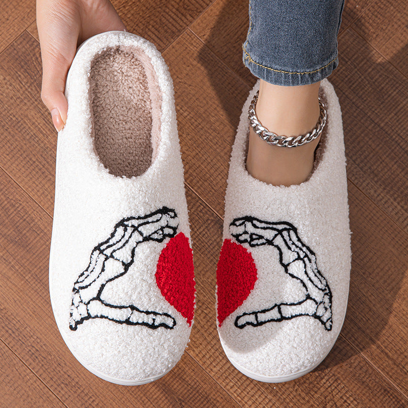 MOSiC | Day of the Dead  Love Black Hand Home Thickened Cotton Slippers
