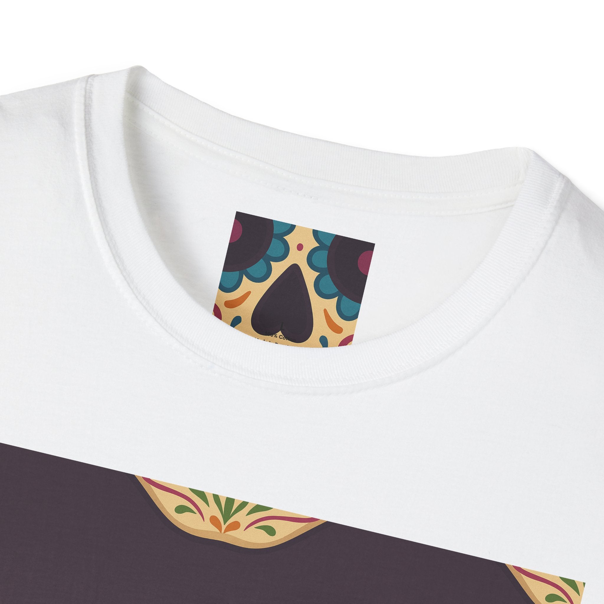 MOSAiC | Day of the Dead T-Shirt, Unisex Graphic Tee, Halloween Shirt, Sugar Skull Top, Boho Festival Wear, Vintage Style Apparel