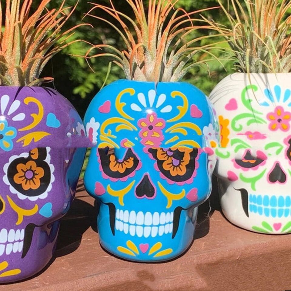 MOSiQ Day Of The Dead Skeleton Ornament Succulents