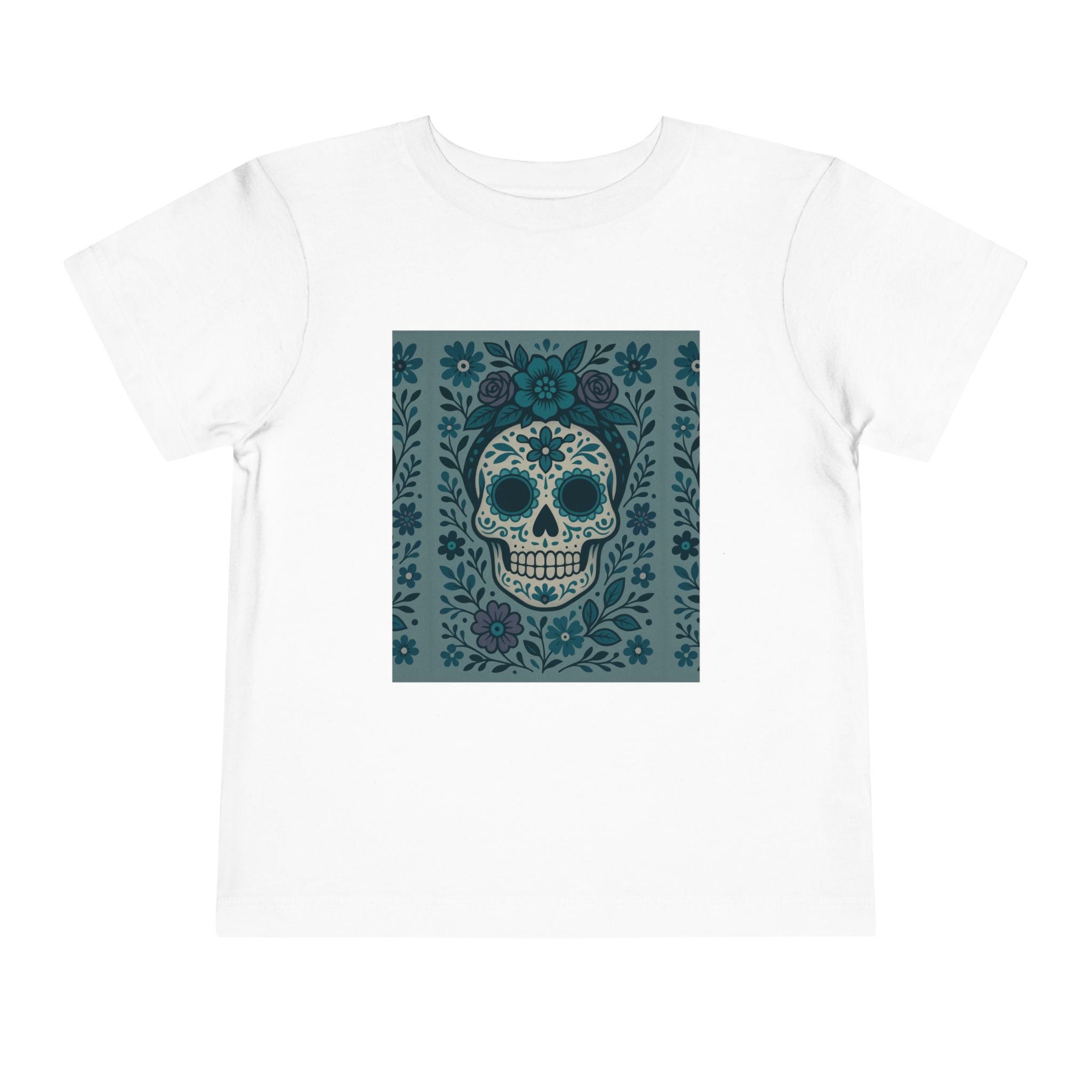 MOSiQ | Day of the Dead  Sugar Skull Toddler Tee, Kids' Halloween Shirt, Día de los Muertos Gift, Cute Toddler Outfit, Toddler Graphic T-Shirt
