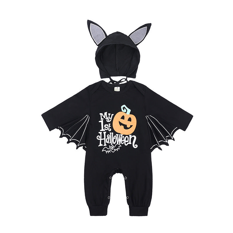 MOSiQ | Day of the Dead Halloween Bat One-piece Baby Baby Rompers Suit