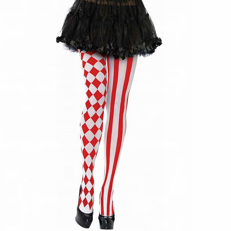 MOSiQ | Day of the Dead Masquerade party striped stockings
