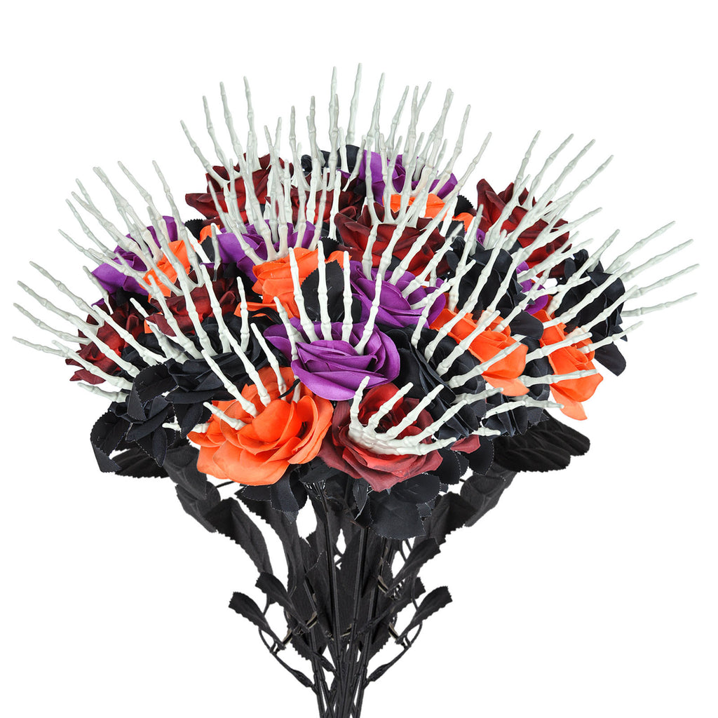 MOSiQ Day of the Dead Halloween Skull Hand Rose Horror Decoration Ornaments