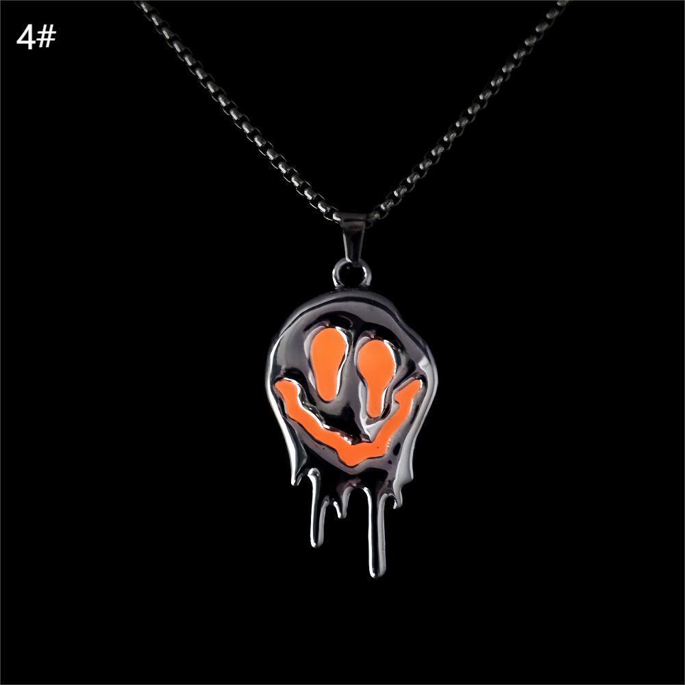 MOSiC | Day of the Dead Zinc Alloy Noctilucent Necklace Halloween Ghost Glowing Grimace Pendant