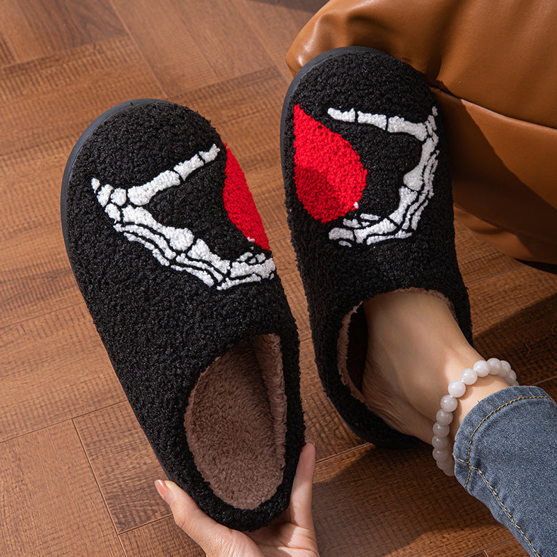 MOSiC | Day of the Dead  Love Black Hand Home Thickened Cotton Slippers