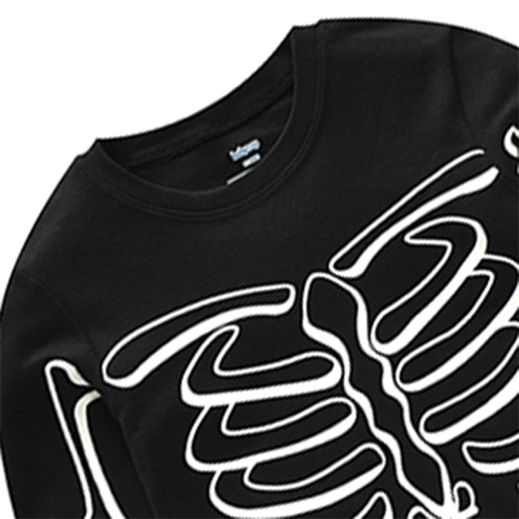 MOSiQ | Day of the Dead Halloween Glowing Bones Print Long Sleeve Pajama Set