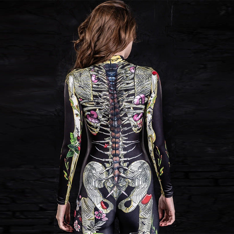 MOSiQ | Day of the Dead  Costume Body Skeleton Tight Jumpsuit