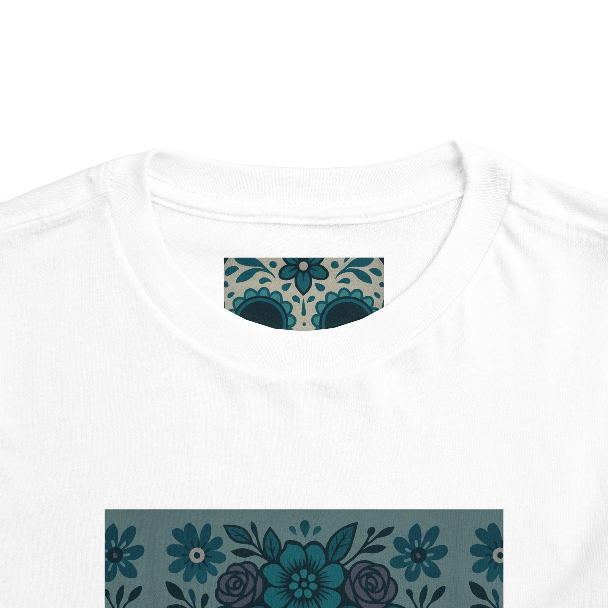 MOSiQ | Day of the Dead  Sugar Skull Toddler Tee, Kids' Halloween Shirt, Día de los Muertos Gift, Cute Toddler Outfit, Toddler Graphic T-Shirt