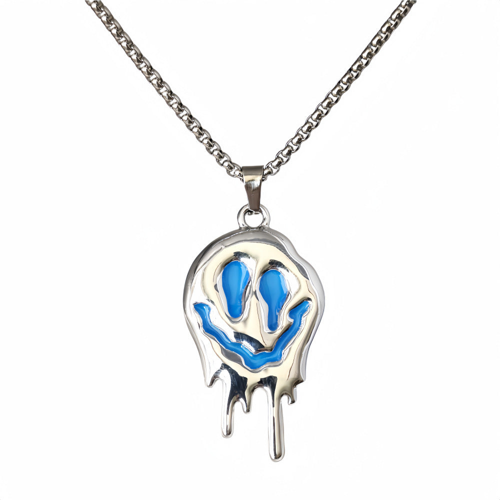 MOSiC | Day of the Dead Zinc Alloy Noctilucent Necklace Halloween Ghost Glowing Grimace Pendant